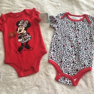 NWT Minnie Mouse red onesies